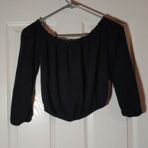 John Gault Peasant Top Black One Size